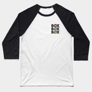 "Box Box Box" F1 Tyre Compound Left Breast Design Baseball T-Shirt